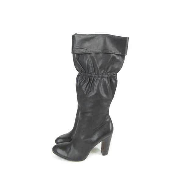 No 704b. Penny Black Leather Cuff Witchy Goth Sexy Boots Women's Size 8.5/38.5 - Picture 4 of 10